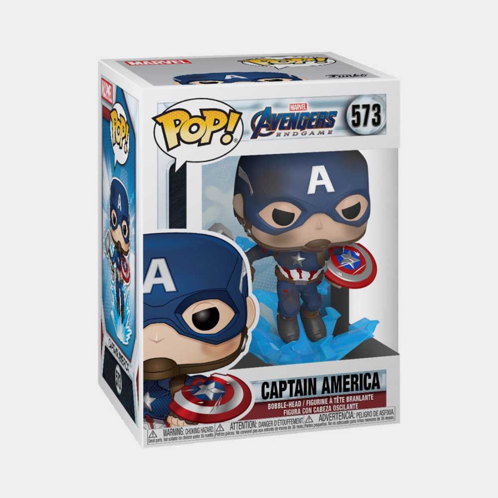 FUNKO POP! MARVEL: AVENGERS ENDGAME - CAPTAIN AMERICA (WITH BROKEN SHIELD Y MJOLNIR)