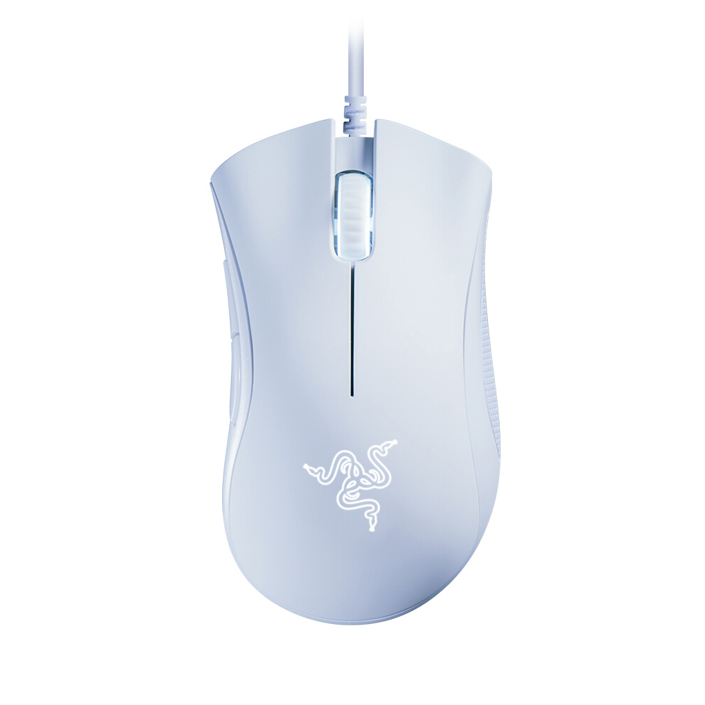 Razer DeathAdder Essential Gaming Mouse&colon; 6400 DPI Optical Sensor - 5 Programmable Buttons - Mechanical Switches - Rubber Side Grips - Mercury White