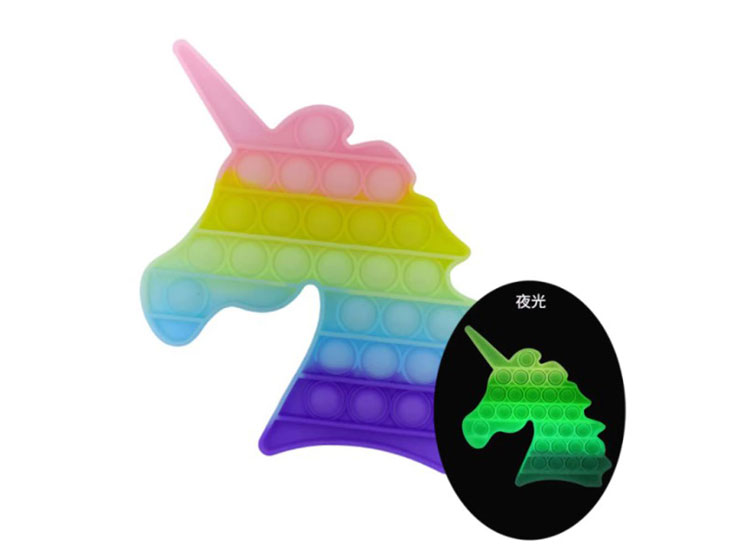 POP IT UNICORNIO FLUORESCENTE BRILLA EN LA OSCURIDAD