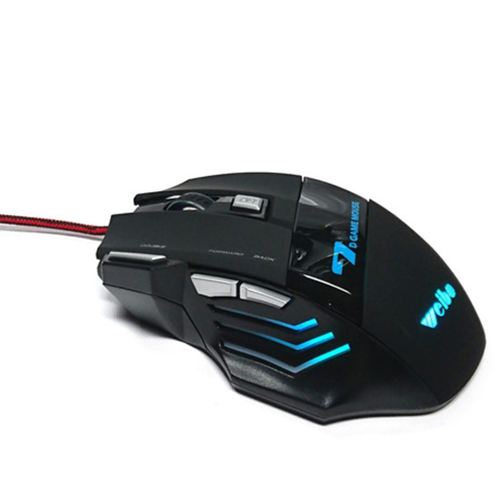 MOUSE GAMER WEIBO X7 RGB ILUMINACION LED 3200 DPI CABLE 1.8M