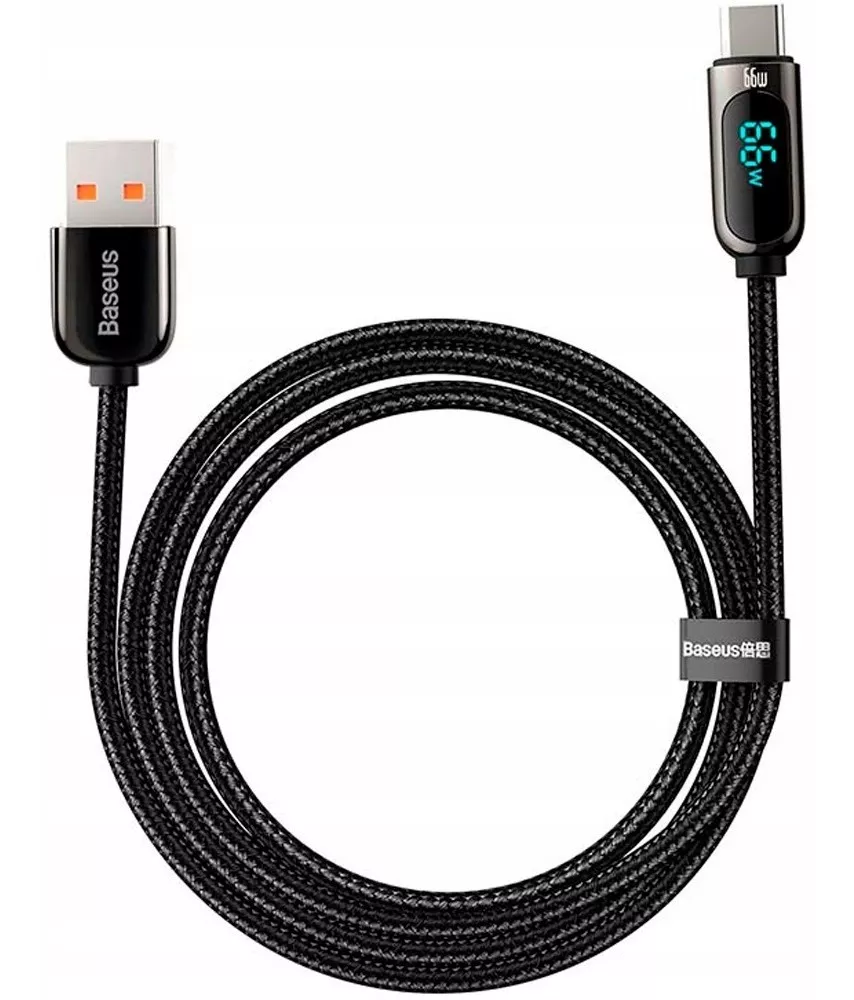 CABLE BASEUS 66W PANTALLA DIGITAL 2 METROS CARGA RAPIDA