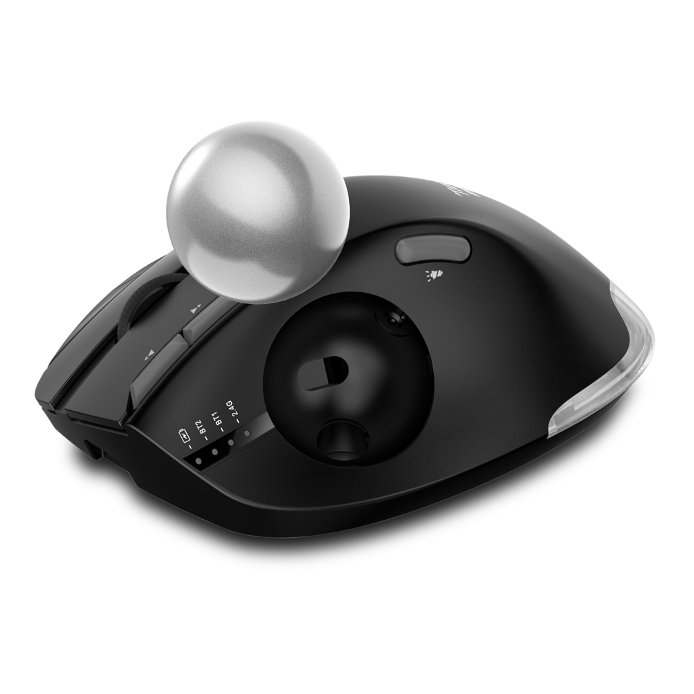 ZELOTES F-33 Trackball Mouse Wireless Triple Mode BT for 2D&sol;3D Professional Graphic Designer Cross-Screen CAD Drawing PS RGB with Programmable Adjustable Mouse Angle