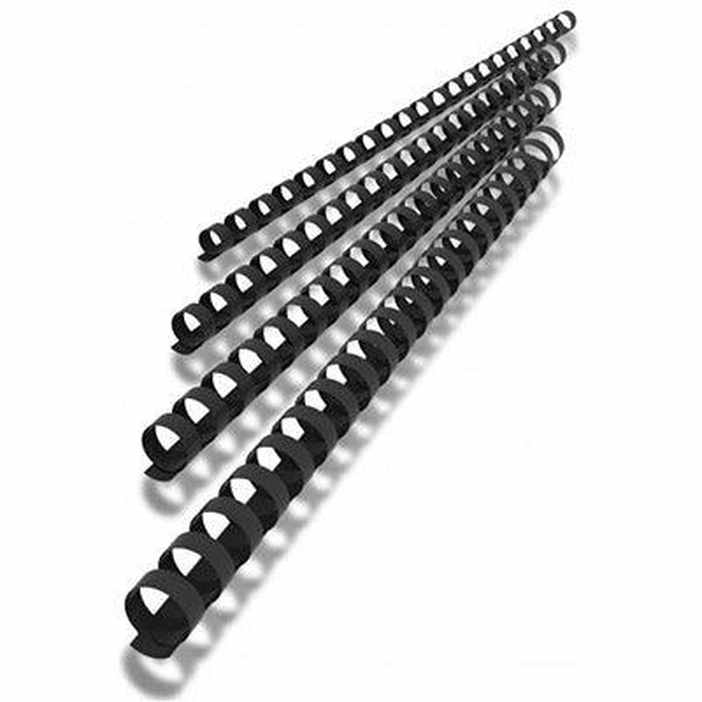 Fellowes Pack 50 Plastic Binding Combs Oval 21 Loop A4 Black (32mm)
