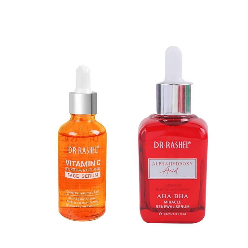 SERUM VITAMINA C 50ML  + SERUM ALPHA HYDROXY ACID AHA-BHA - DR RASHEL