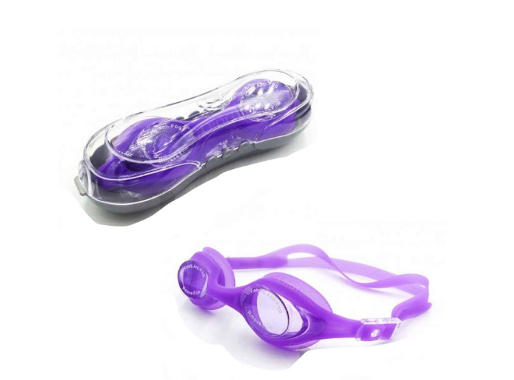 LENTES DE NATACIÓN CON ESTUCHE PROTECCION UV-MORADO