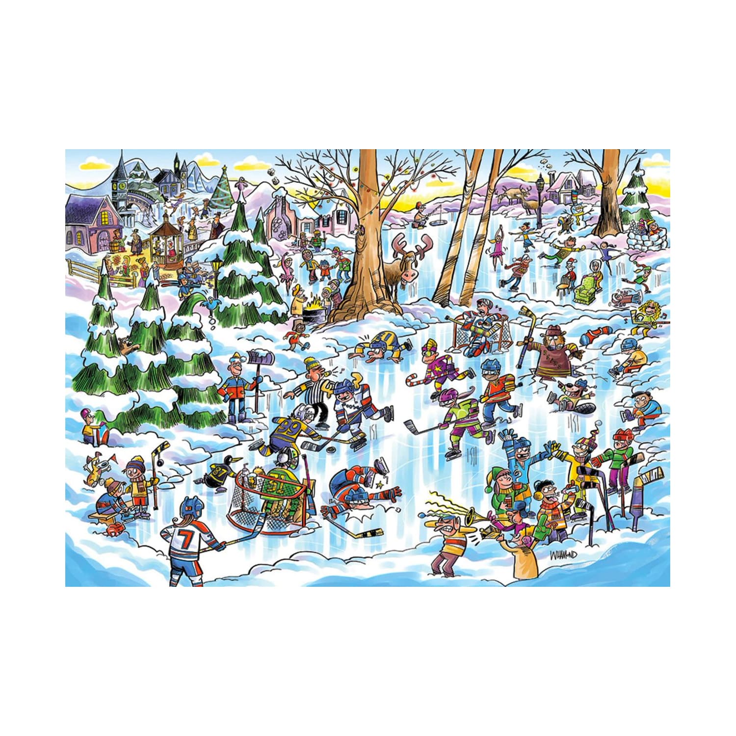 ROMPECABEZAS COBBLE HILL - DOODLE TOWN: HOCKEY TOWN 1000PCS