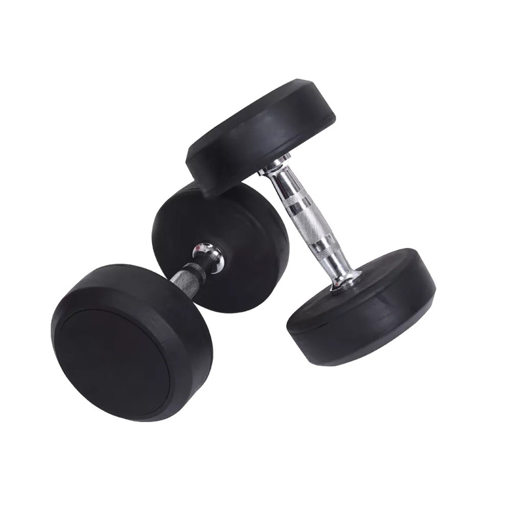 MANCUERNAS 10 KILOS X2 PESAS RUBBER DUMBBELL ENCAUCHADO