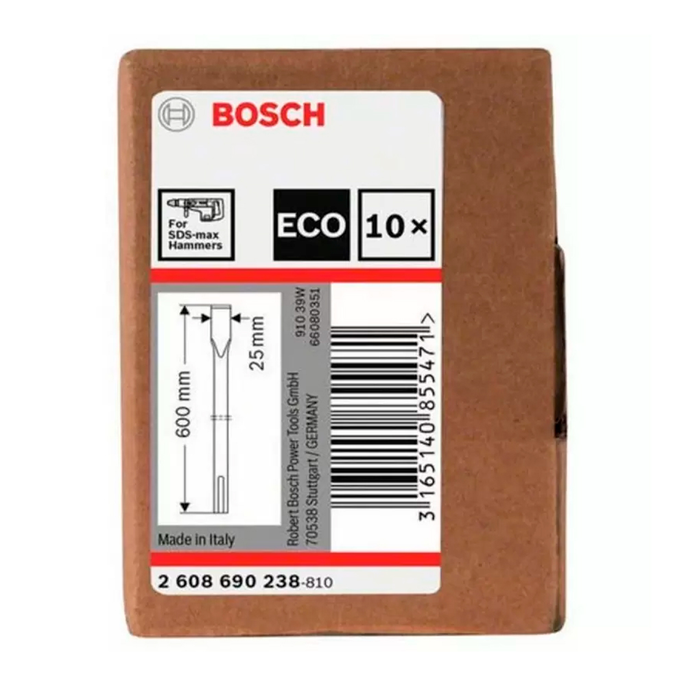 CINCEL PLANO SDS-MAX BOSCH ECO 25X600 MM X10 UN