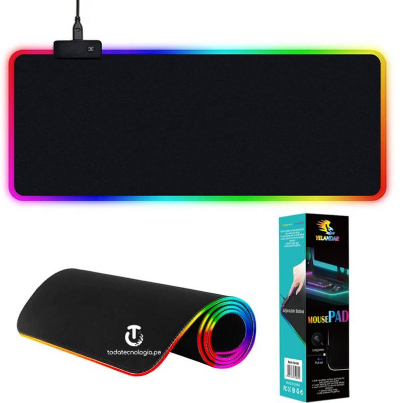 PAD MOUSE GAMING RGB CON SWITCH DE CAMBIO ALFOMBRILLA PC 30X80X04CM