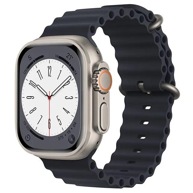 CORREAS SILICONA CORRUGADA APPLE WATCH 44 MM NEGRO