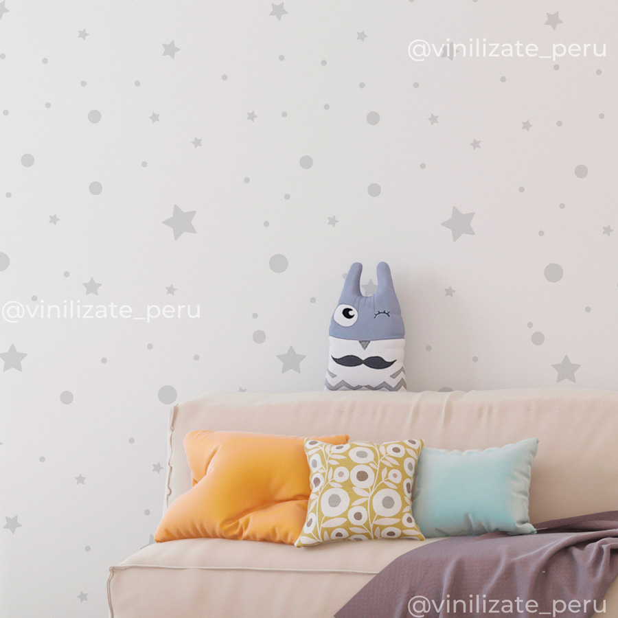 VINILOS DECORATIVOS VINILIZATE STARS DOTS GRIS