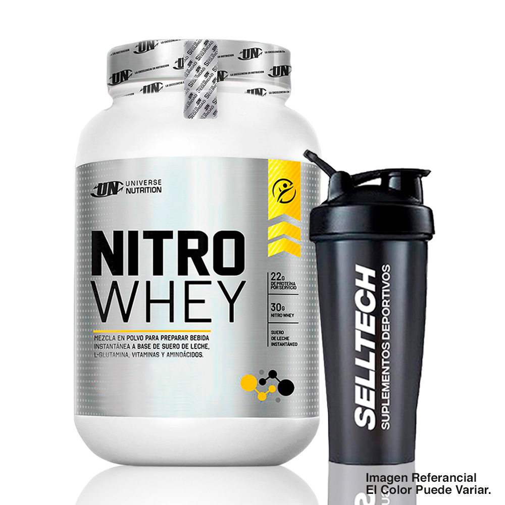 PROTEÍNA UNIVERSE NUTRITION NITRO WHEY 1.1KG COOKIES Y CREAM + SHAKER