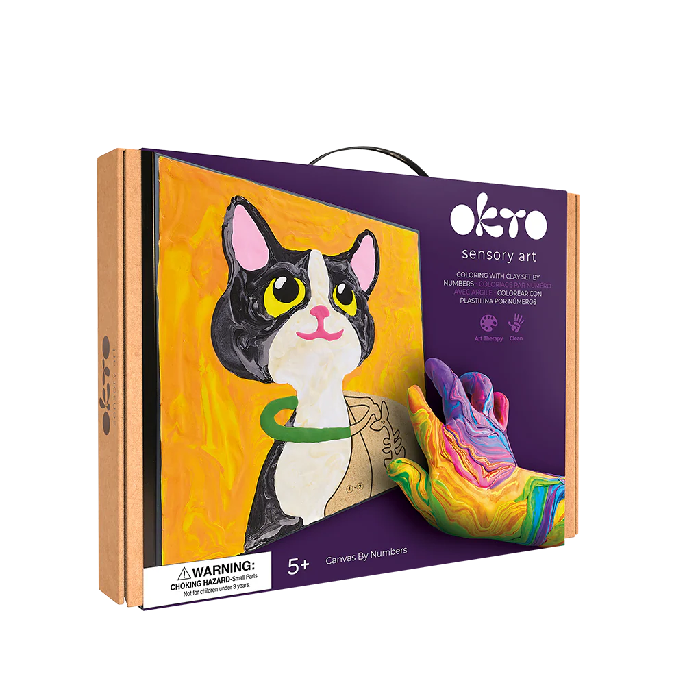Okto Coloring with Clay Set by Numbers 29x29cm - Cat