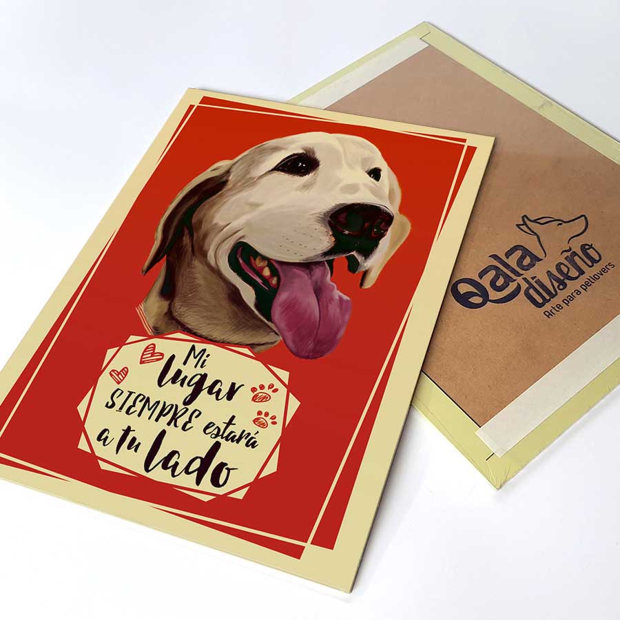 CUADRO DECORATIVO - QALA DISEÑO - PERRO LABRADOR H. - 30X22.5 CMS