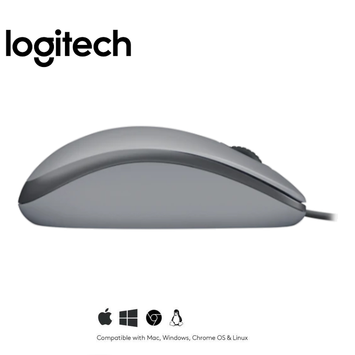 MOUSE LOGITECH M110 ÓPTICO CABLE USB GRIS