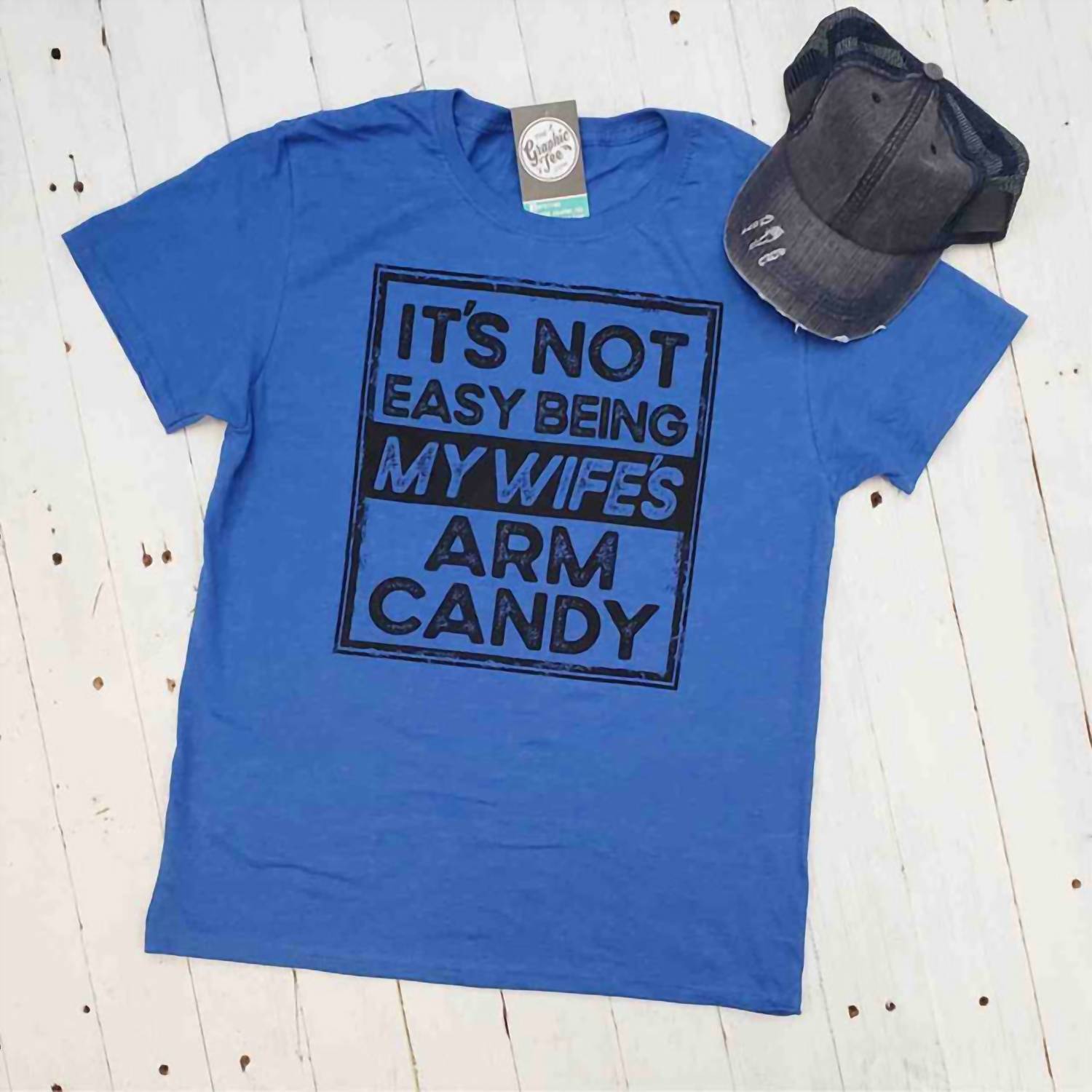 The Graphic Tee Wife’S Arm Candy Tee In Blue