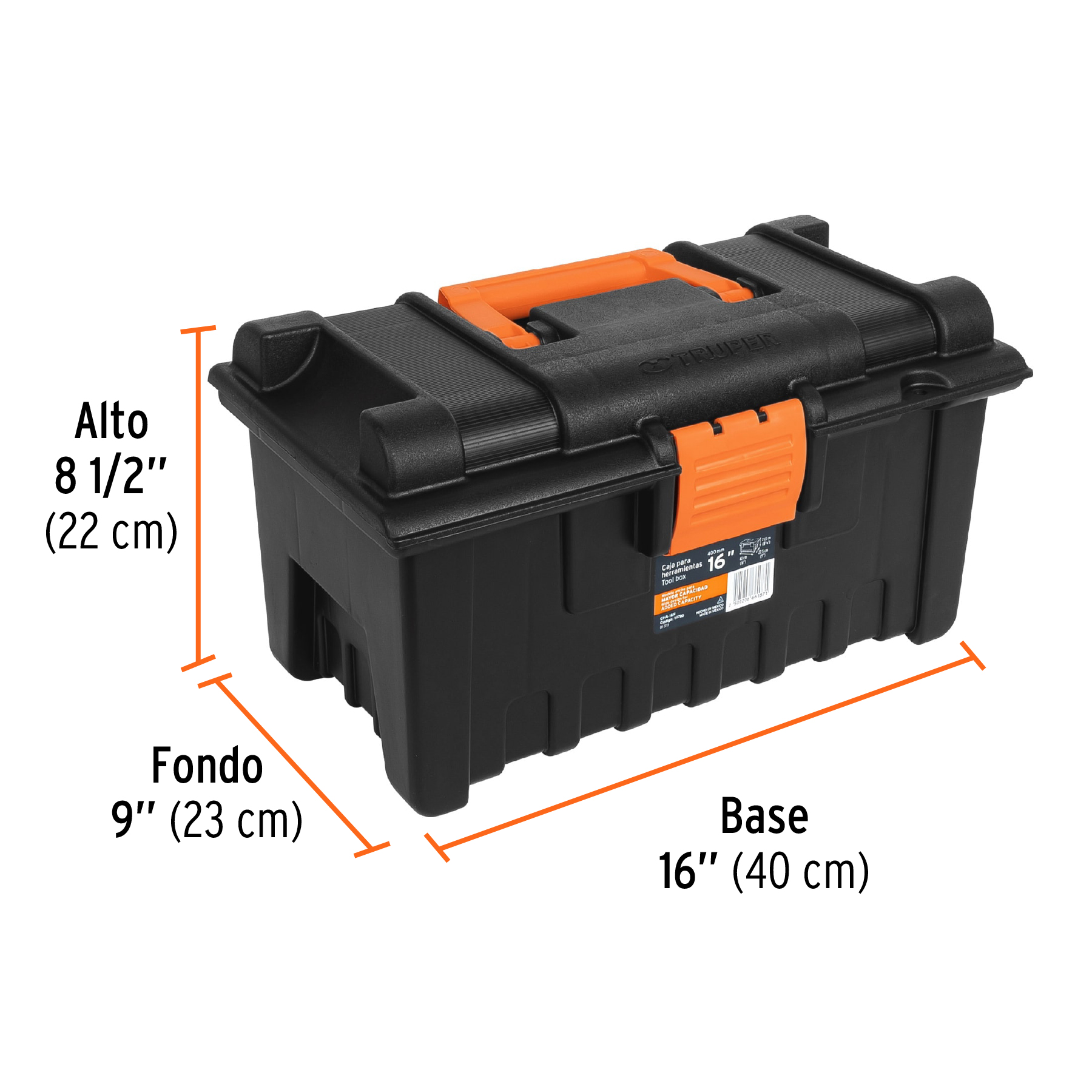 CAJA PARA HERRAMIENTA DE 16' SIN COMPARTIMENTOS TRUPER