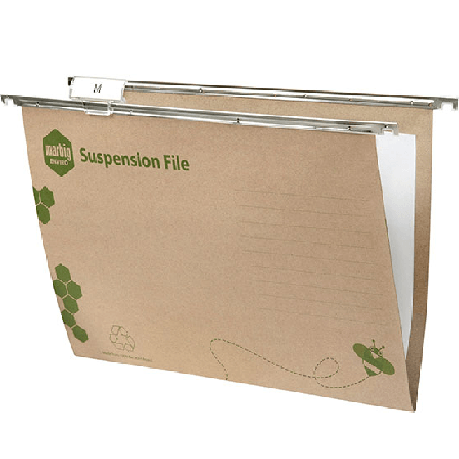 Marbig Enviro Plus Suspension Files Complete Kraft Foolscap Box 50