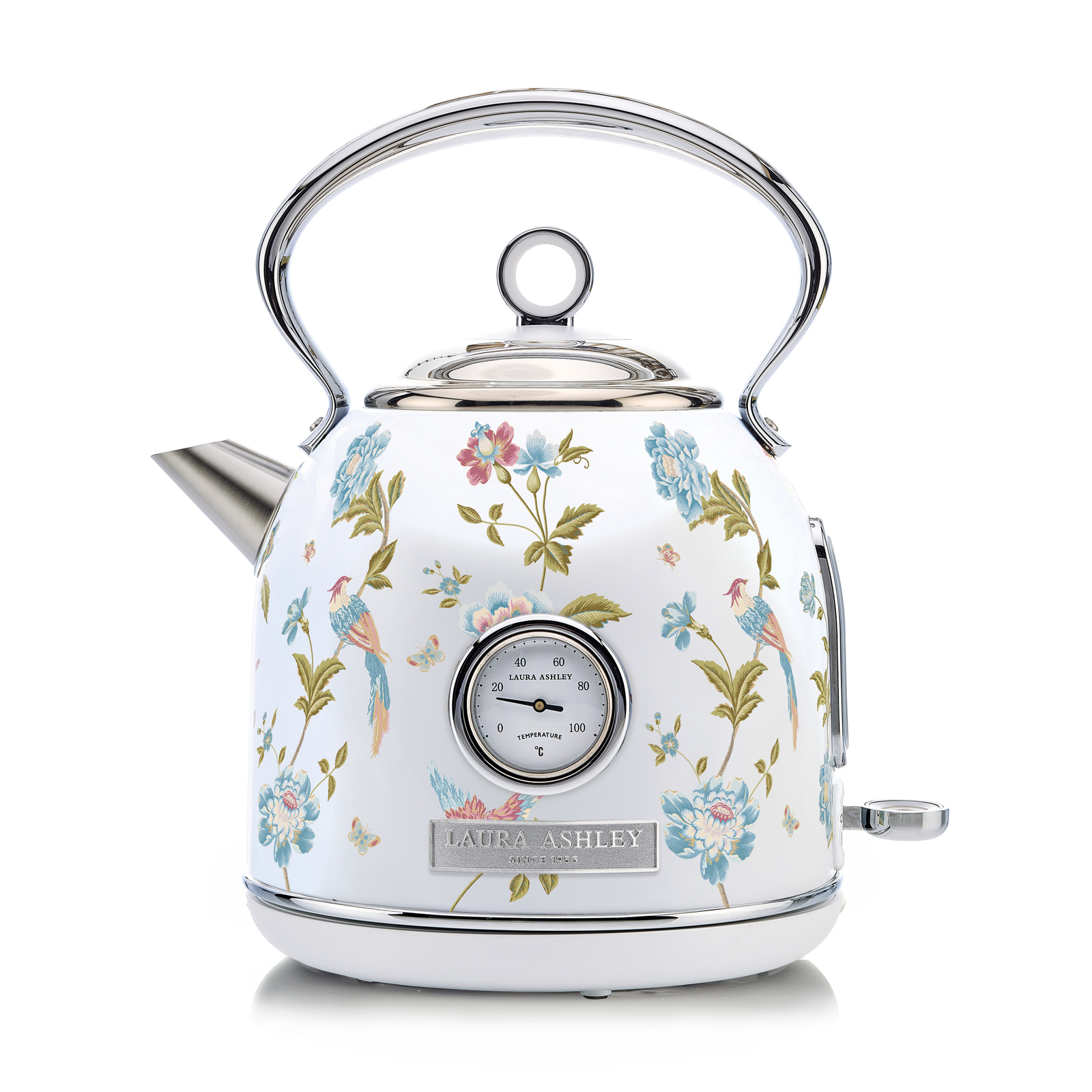 Laura Ashley 1.7L Kettle Elvenden (White and Silver)