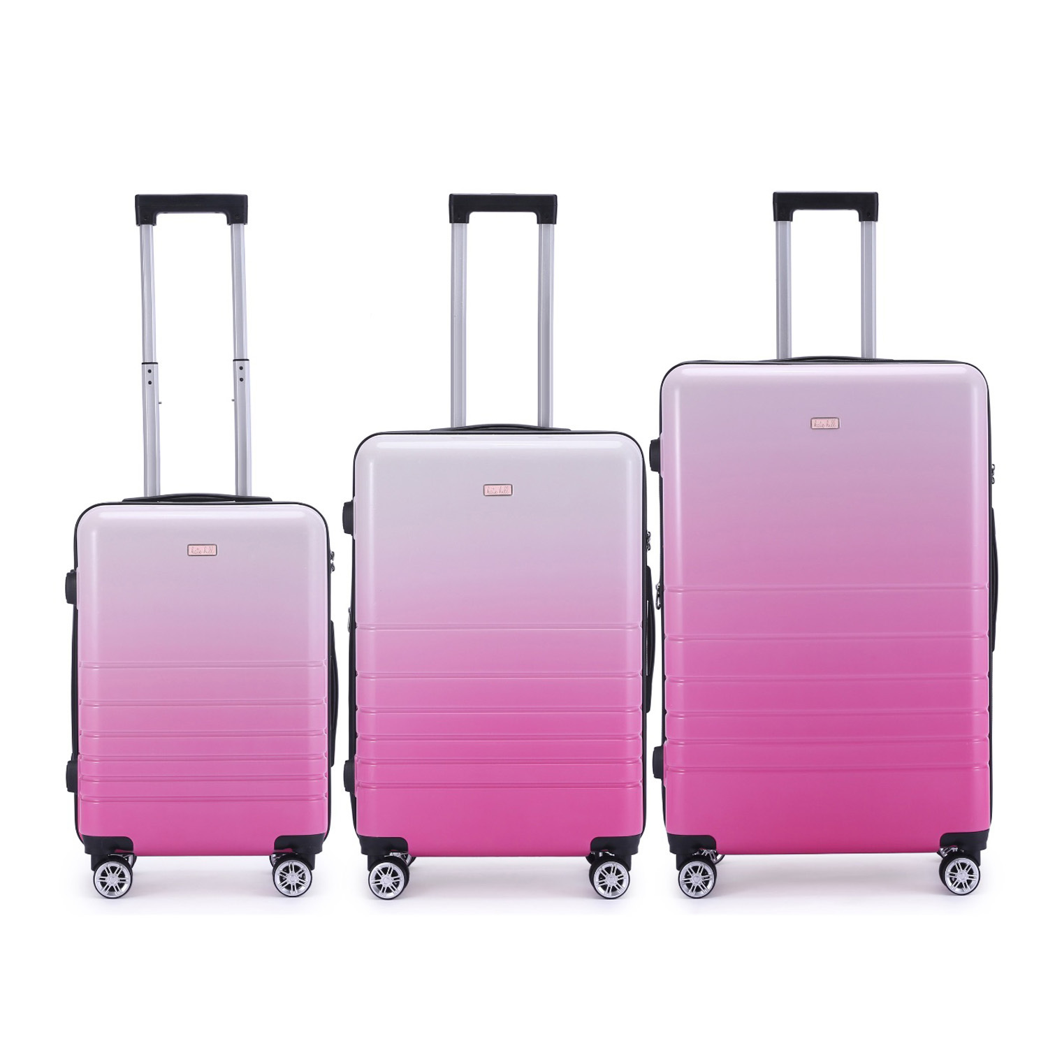 KATE HILL 3pc Kate Hill Bloom Wheeled Trolley Hard Suitcase Luggage Set