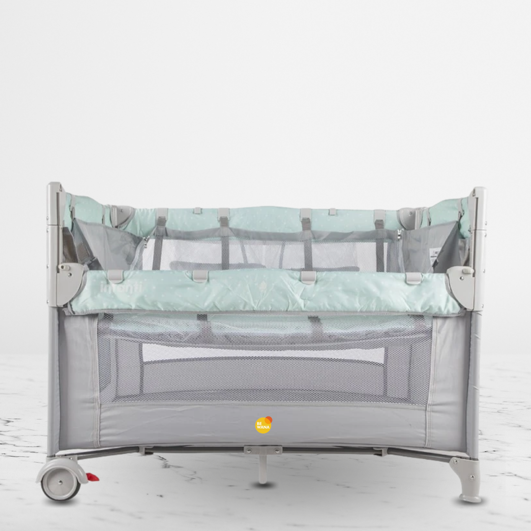 CUNA CORRAL COLECHO PARA BEBÉS «ALWAYS TOGETHER» LIGHT GREEN