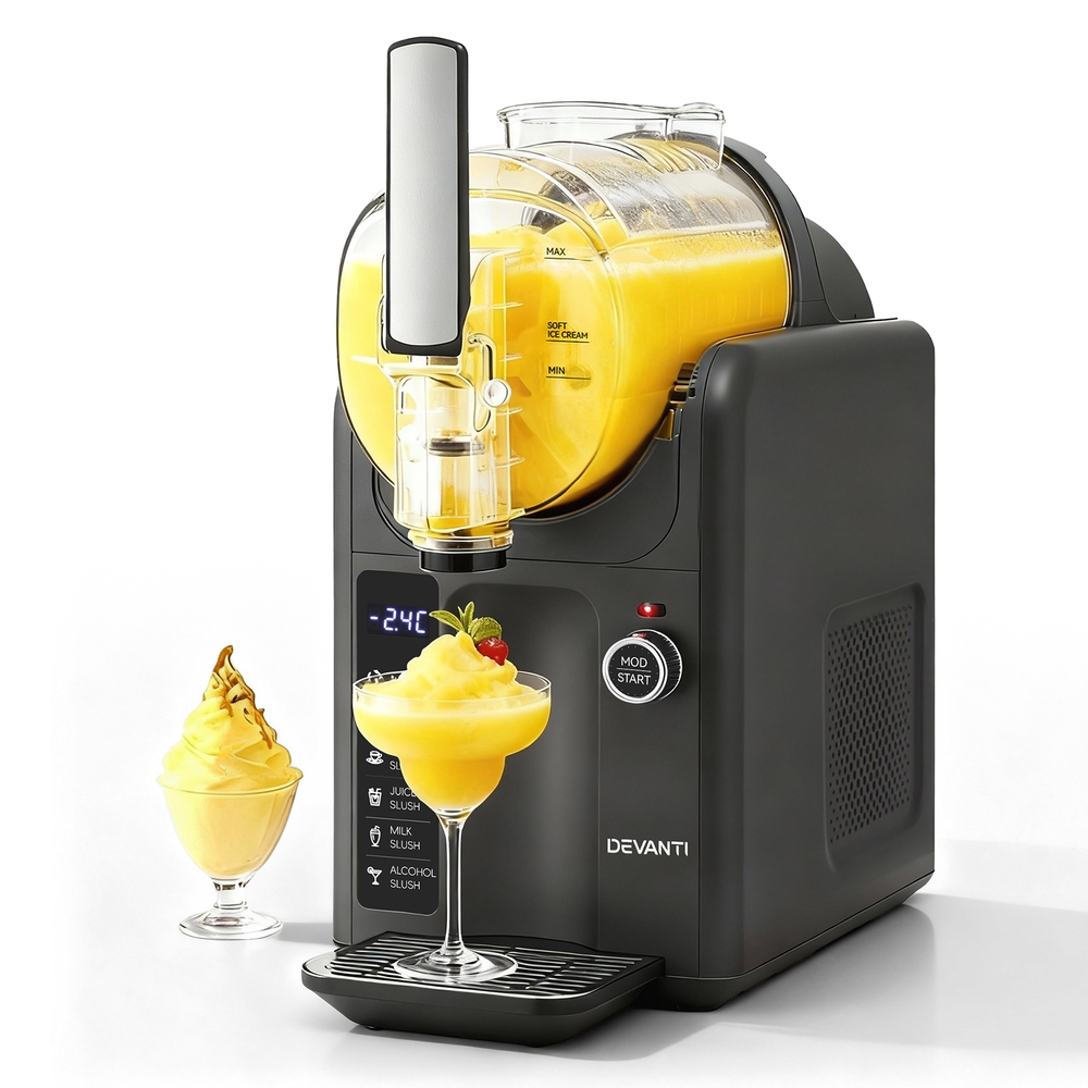 Devanti Slushie Machine Ice Cream Maker 2L (Grey)