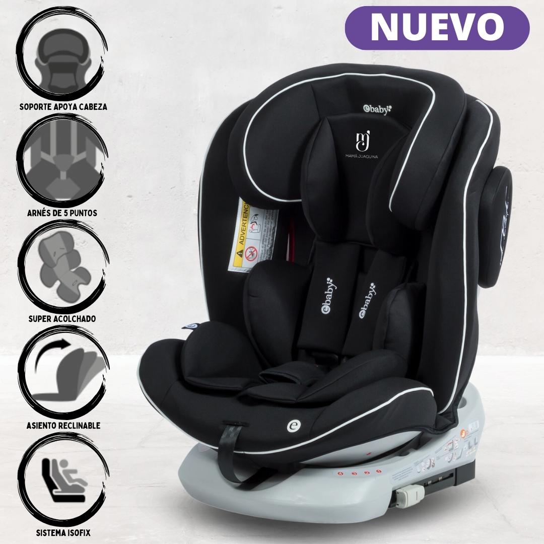 SILLA DE AUTO GIRATORIO 360° EBABY «RONA ISOFIX» NEGRO