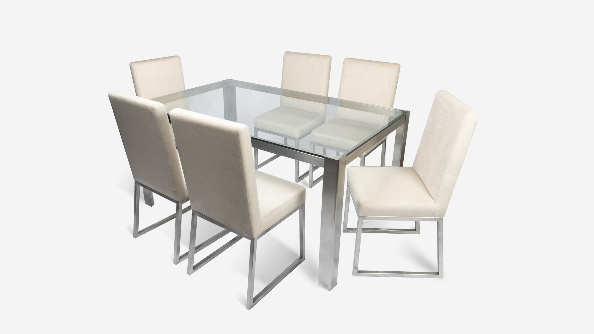 JUEGO DE COMEDOR DECORUM EVA 6 SILLAS - ACERO INOXIDABLE