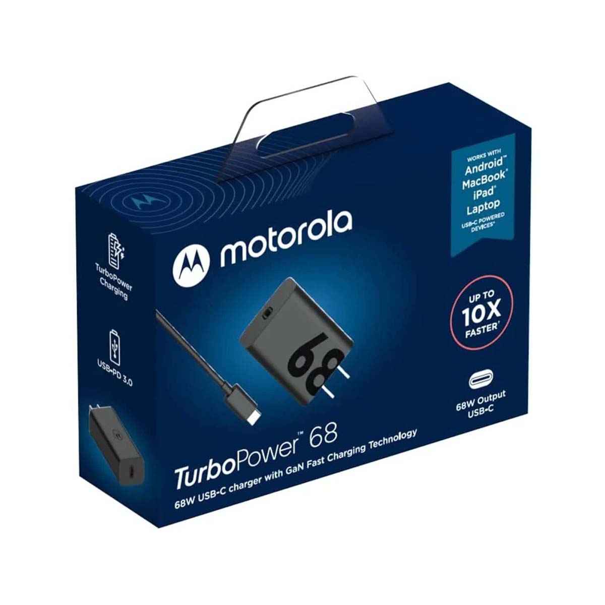CARGADOR MOTOROLA TURBO POWER 68W TIPO C ORIGINAL - 1