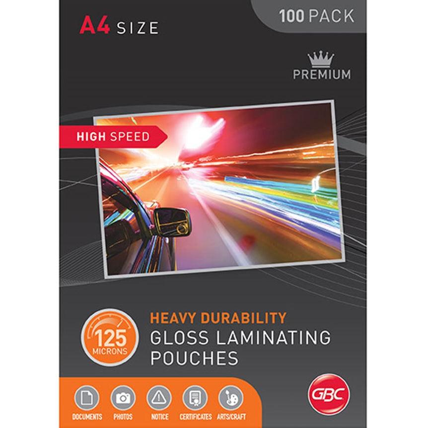 GBC Ibico High Speed Laminator Pouch 125 Micron A4 Clear Pack 100