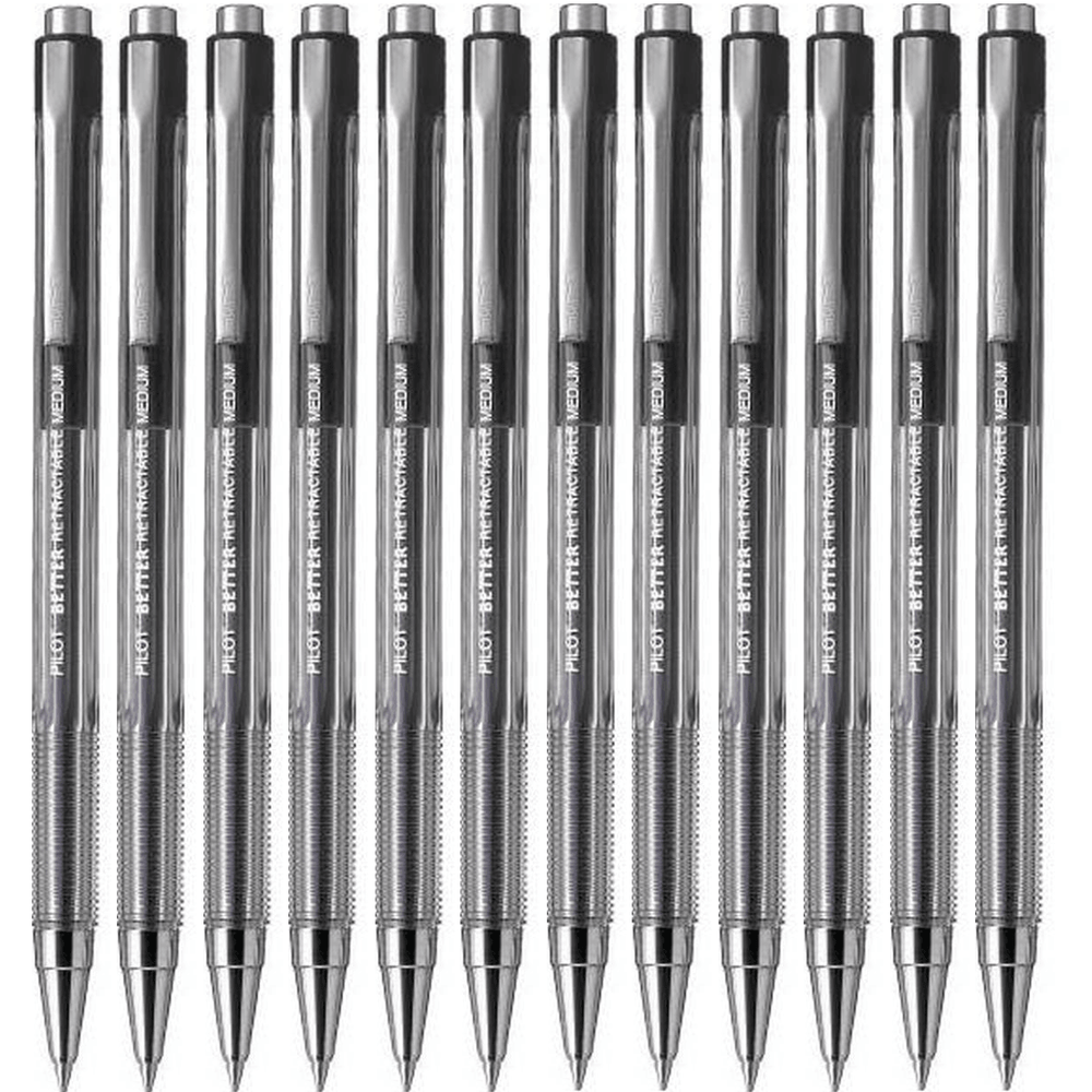 Pilot Box 12 Better Retractable Ballpoint Pen 1.0mm Medium (Black)