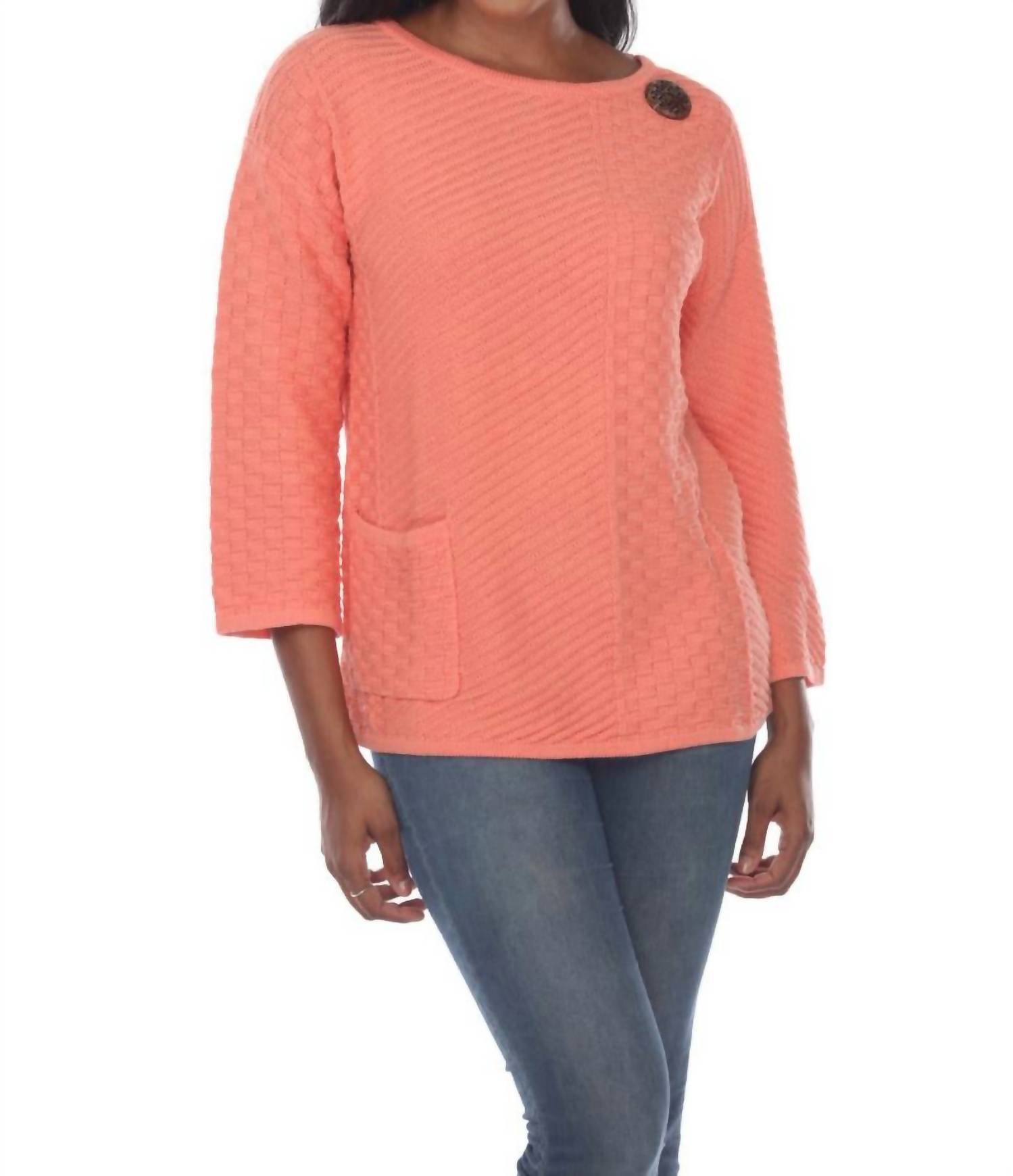 Pure Knits Good Vibes Pullover In Blush