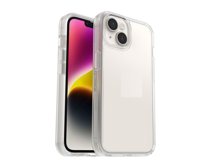 CASE OTTERBOX SYMMETRY PARA IPHONE 15 CLEAR + MICA DE VIDRIO COMPLETO