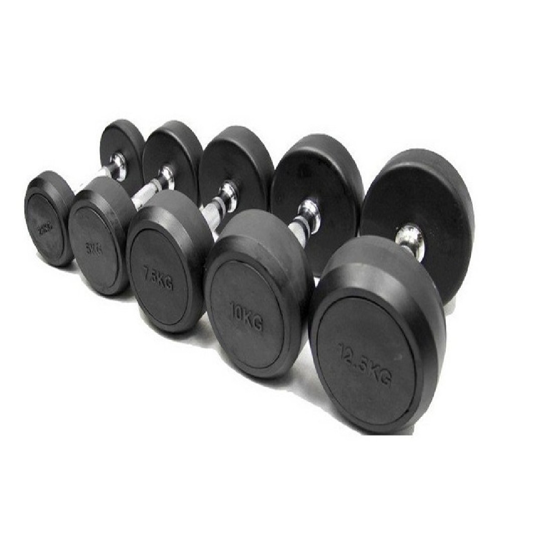 MANCUERNAS 10 KILOS X2 PESAS RUBBER DUMBBELL ENCAUCHADO