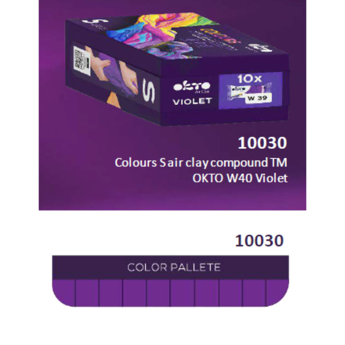 Okto 10pcs Sensory Art Air Clay Colours S (W40 Violet)