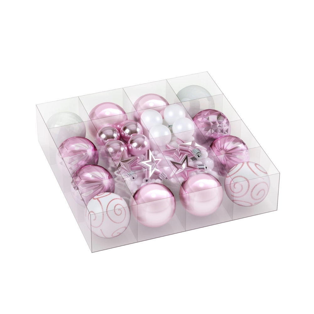 Jingle Jollys 33pcs Christmas Tree Decorations Set Baubles Ornaments Party Pink