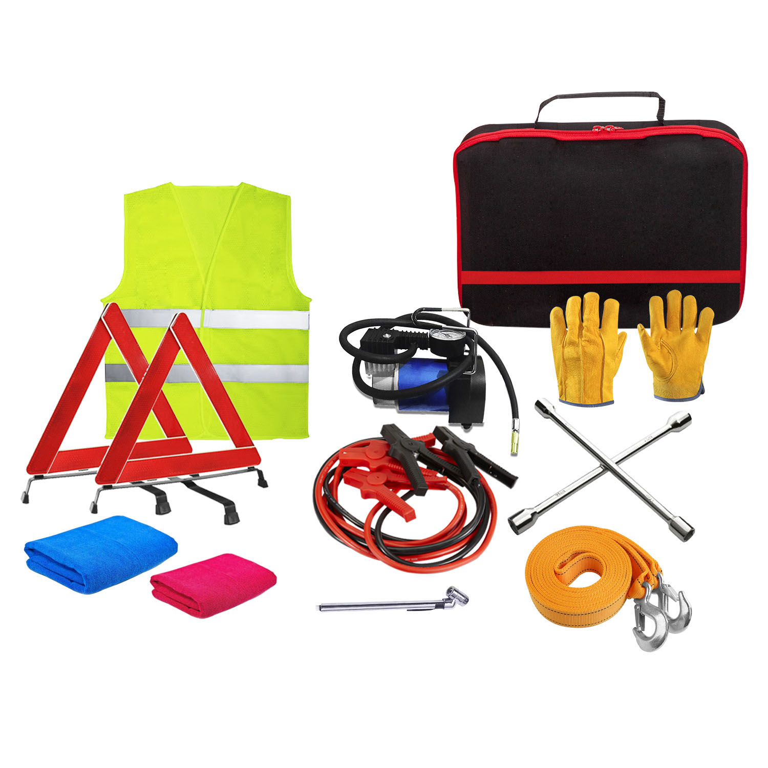 KIT EMERGENCIA VEHICULO 10 PIEZAS