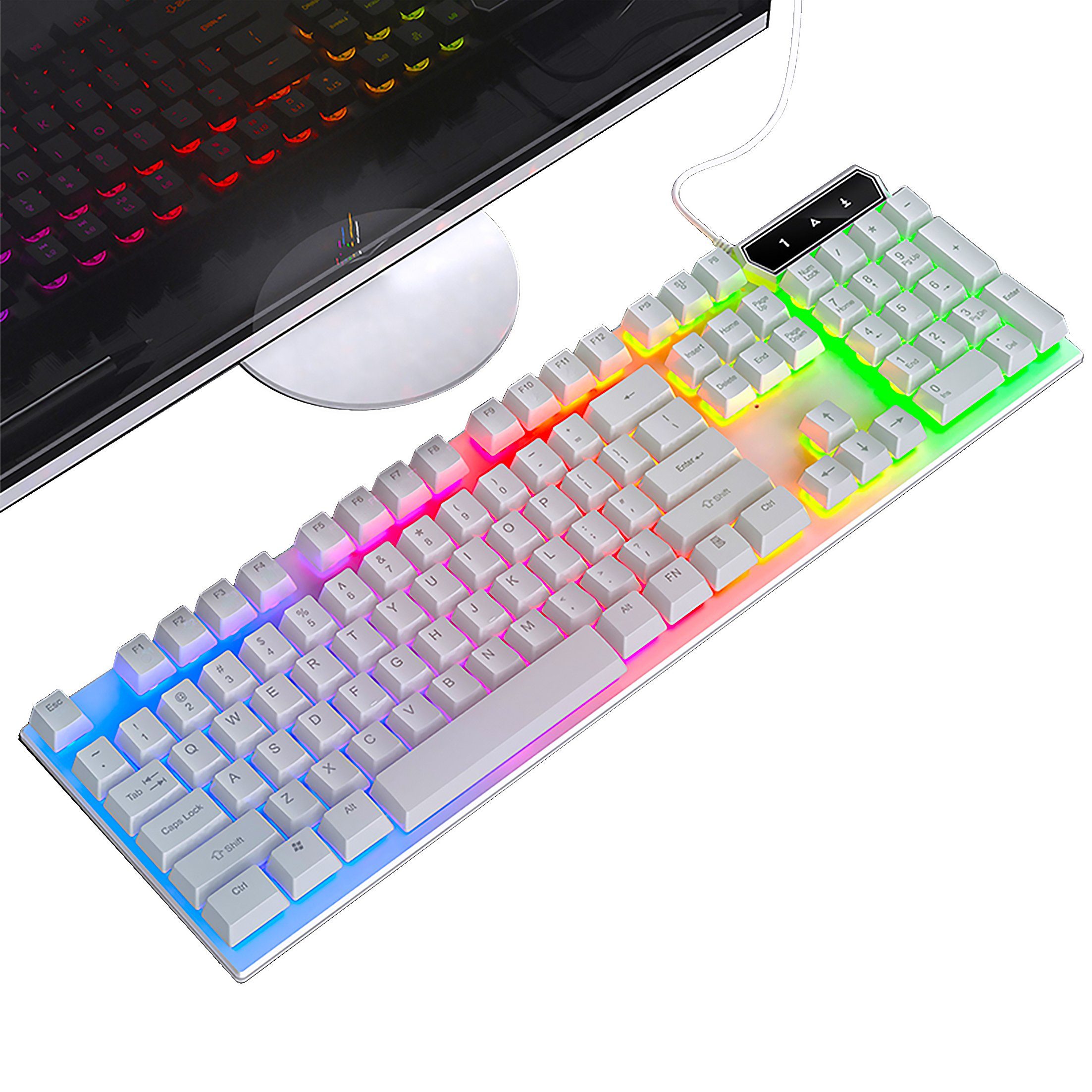 Mechanical Gaming Keyboards&comma; Competition Keyboards&comma; PC Keyboards Gaming Keyboard &lpar;Wired Keyboard with LED Light for Gamers&sol;Workers 104 Keys&rpar;