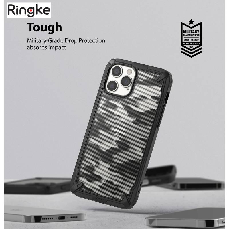 CASE RINGKE FUSION X PARA IPHONE 12 PRO MAX - NEGRO CAMUFLADO