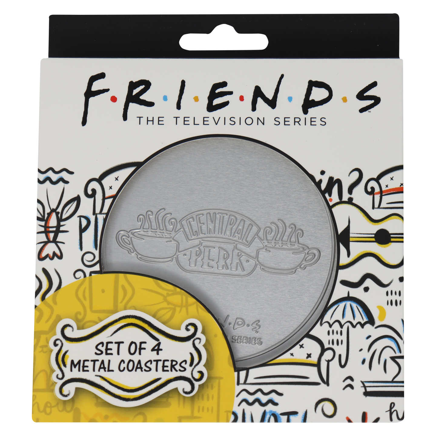 Fanattik Friends Set of 4 Embossed Metal Coasters