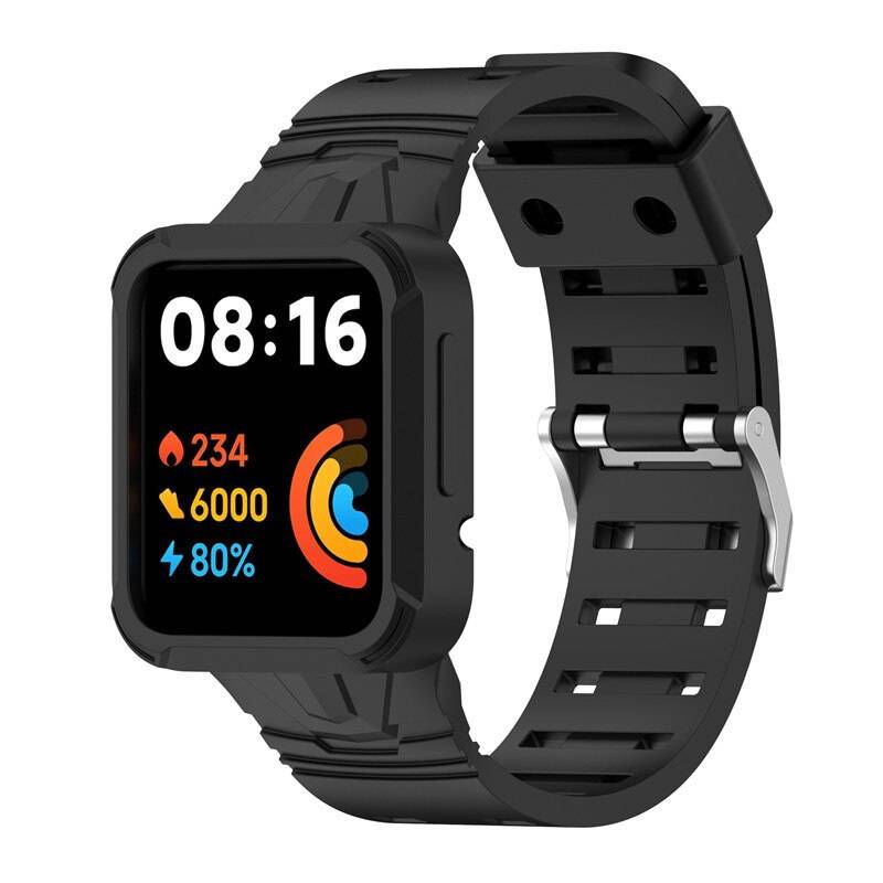 CORREA + CASE ARMOR PARA XIAOMI MI WATCH LITE 1 / 2 - NEGRO