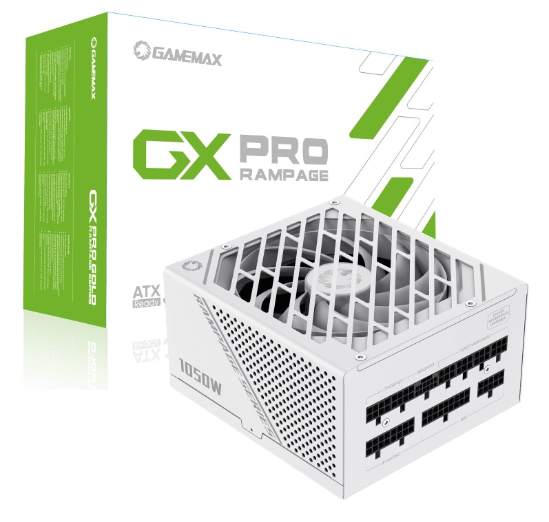 GameMax GX-1050 PRO White 1050W 80+ Platinum Fully Modular PSU - ATX 3.0 & PCIe 5.0 Ready, Native 12VHPWR White Cable, Perfect for RTX 4090 Builds