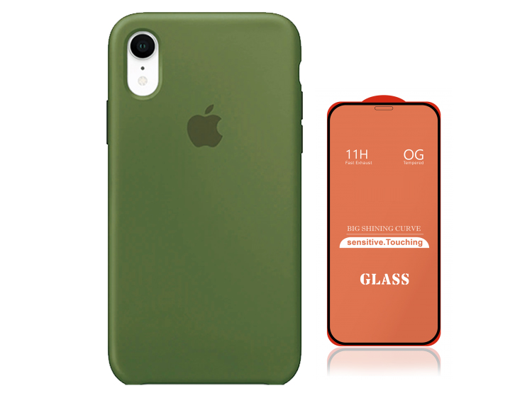 CASE SILICONA IPHONE XS MAX  V.MILITAR + MICA DE VIDRIO COMPLETO