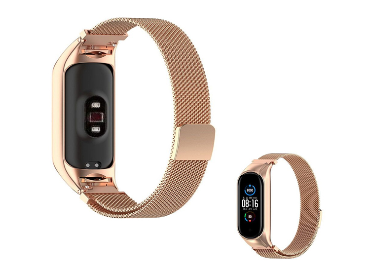 CORREA DE METAL PARA XIAOMI MI BAND 5 ROSA GOLD