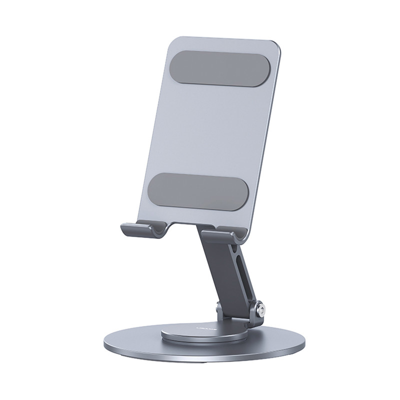 SOPORTE CELULAR/TABLET  RETRACTIL GIRATORIO 360° ACERO