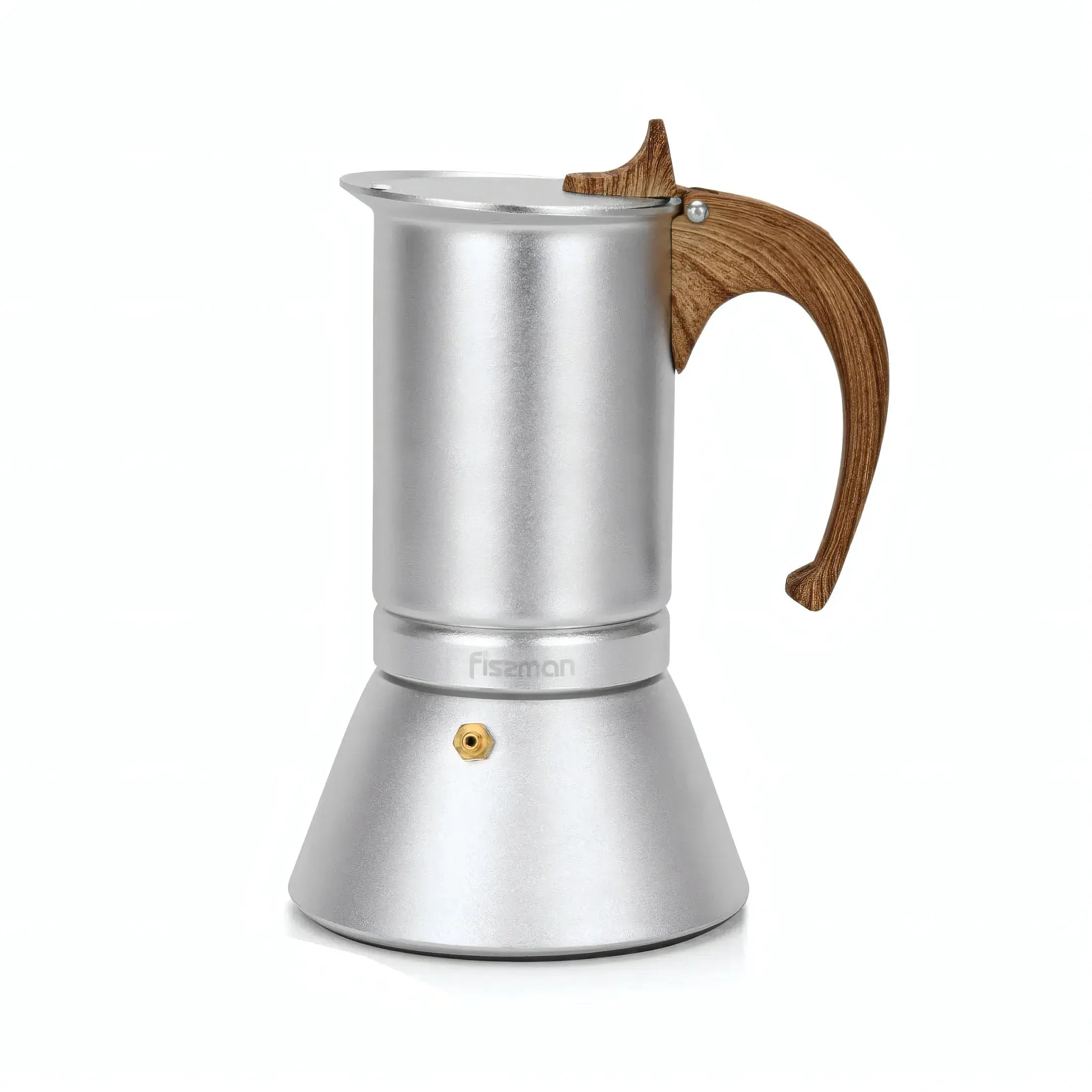 Fissman Coffee Maker 300ml For 6 Cups Pressed Aluminium Wooden Handle And Knob