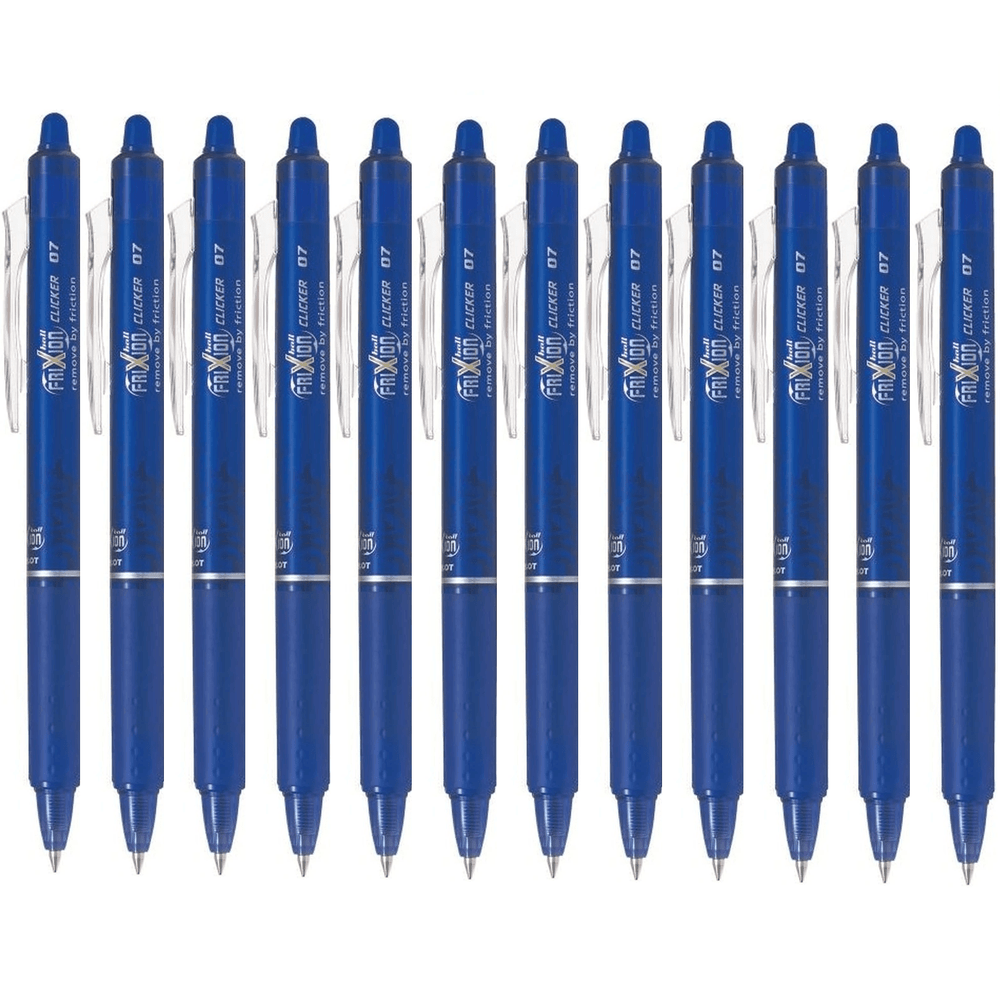 Pilot Box 12 Frixion Clicker Retractable Erasable Gel Ink Pen 0.7mm (Blue)