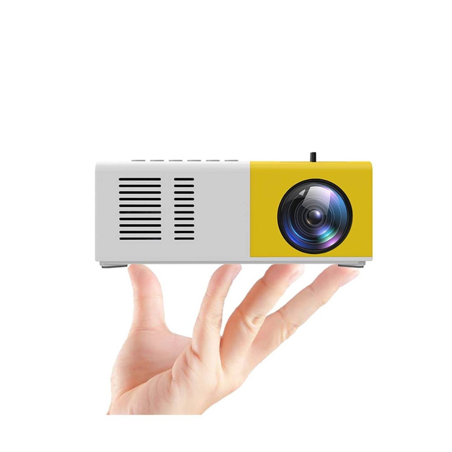 PROYECTOR PORTATIL MULTIMEDIA LED 1080P CON CONTROL REMOTO Y HDMI - AMARILLO