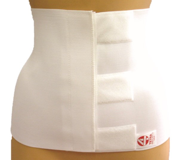 Tetra Deluxe Abdominal Binder, 10" width, White, Sold Individually