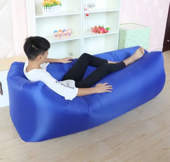 MAKEWAY - SOFÁ INFLABLE PORTÁTIL PARA ACAMPAR AL AIRE LIBRE DE ALTA CALIDAD TUMBONA BOLSA PEREZOSA - AZUL